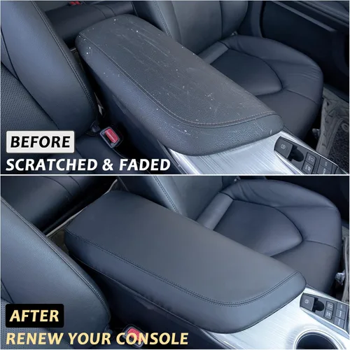 Vista 3 de TOPINSTALL Funda de consola central compatible con Toyota Camry 2018-2024, accesorio interior de piel sintética, funda de reposabrazos de piel