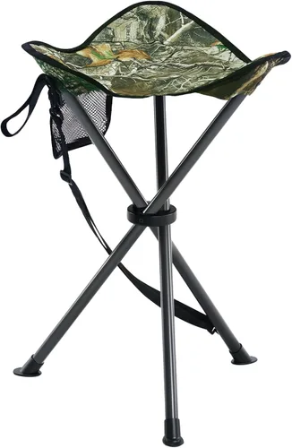 Vista 13 de Portal Taburete de trípode plegable alto para acampar al aire libre, caminar, caza, senderismo, pesca, viajes, soporta 225 libras