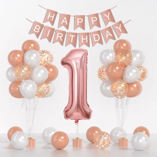Vista 19 de Decoraciones de Segundo Cumpleaños para Niño - Globos Azules y Blancos de 12 Pulgadas, Globo Azul de 40 Pulgadas con 2 Globos, Bandera de Feliz