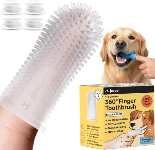 Vista 11 de Jasper Cepillo de dientes para perros, kit de cepillado de dientes de mascotas de 360 grados, cepillo de dientes para gatos, kit de cuidado dental
