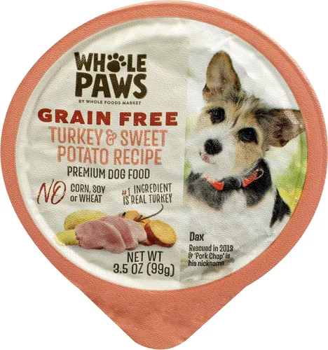 Vista 10 de Whole Paws, comida húmeda para perros sin granos, receta de carne de res con zanahorias y tomates secos en salsa, 3.5 onzas