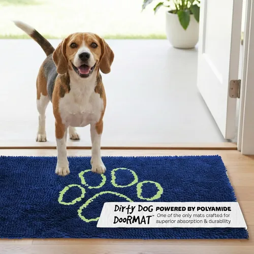 Vista 61 de Dog Gone Smart Dirty Dog Doormat - Tapete de secado rápido con respaldo súper adherente para pisos limpios - Tapete súper absorbente y lavable a
