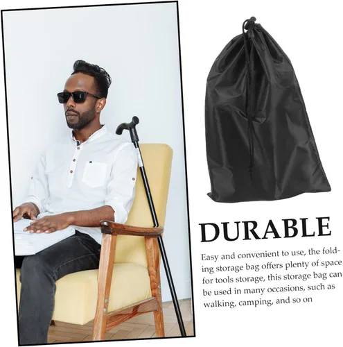 Vista 2 de Healeved Trekking Pole Carry Bag Cane Bag Plegable Bastón Aleación de aluminio Elder Walking Stick Tela de Nylon Negro Bolsa de transporte