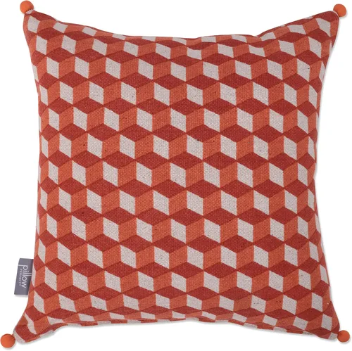 Vista 10 de Pillow Perfect Cojín de medianoche con cubos geométricos para interiores, color azul, 18 x 18 pulgadas