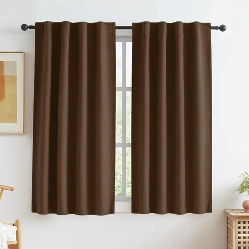 Vista 98 de KEQIAOSUOCAI - Cortinas opacas naturales de 108 pulgadas de largo, cortinas modernas con pestaña trasera, paneles plisados para sistema de cortina