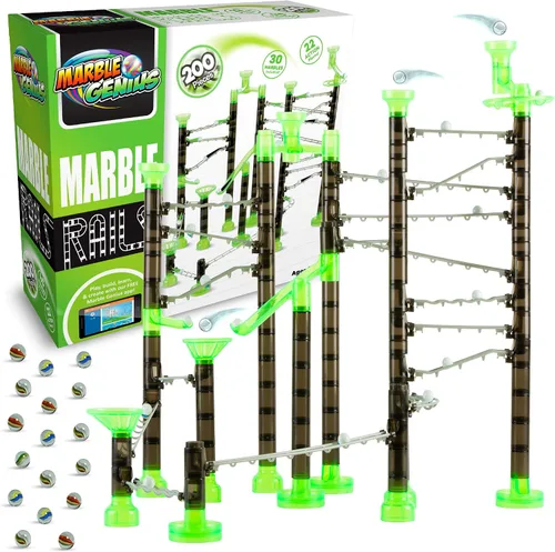 Marble Genius - Juego de iniciación de rieles de mármol, 200 piezas, juguete STEM