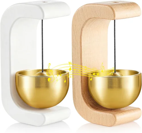 Vista 20 de Zonon Campana magnética de madera para decoración de timbre de viento para apertura de puerta, forma de C para regalo de inauguración de la casa