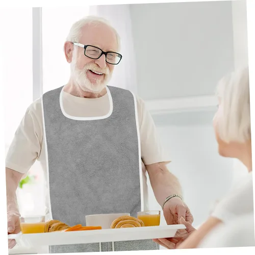 Vista 9 de Babero ajustable para adultos para la hora de comer y protector de alimentación lavable para ancianos y necesidades especiales, protector de ropa