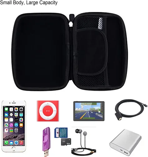 Vista 7 de Bolsa rígida para GPS, funda de transporte portátil compatible con navegador GPS de 4.3 a 5 pulgadas (5 pulgadas)