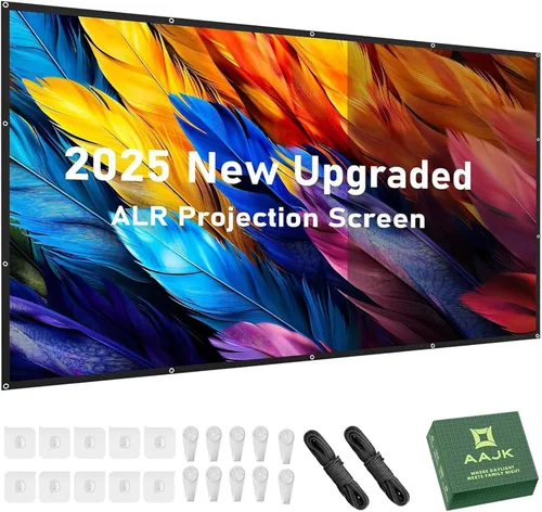 Vista 9 de AAJK Pantalla de Proyector de 120 pulgadas, Pantalla de Proyector Lavable 16:9 Plegable Anti-Arrugas Portátil Pantalla de Películas de Proyector