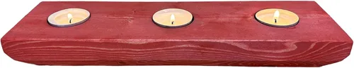 Vista 20 de Portavelas de 3 candelabros de madera con velas de té, 12 pulgadas, decoración del hogar para exhibición de mesa (madera natural, cónico moderno)