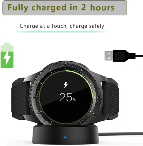 Vista 3 de Compatible con cargador de reloj inteligente Samsung Gear S3, base de carga de repuesto universal para Samsung Gear S3 Classic/S3 Frontier Watch