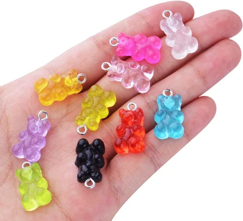 Vista 7 de Colorful Gummy Resin Bear Charms Pendants Candy Gummy Bear Charms Jewelry Making Finding Accessory for DIY Necklace Earrings Bracelet