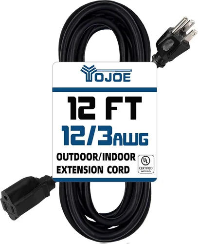 Vista 12 de YOJOE Cable de extensión para interiores y exteriores con extremo iluminado, cable de alimentación de 3 clavijas 15A resistente a la intemperie
