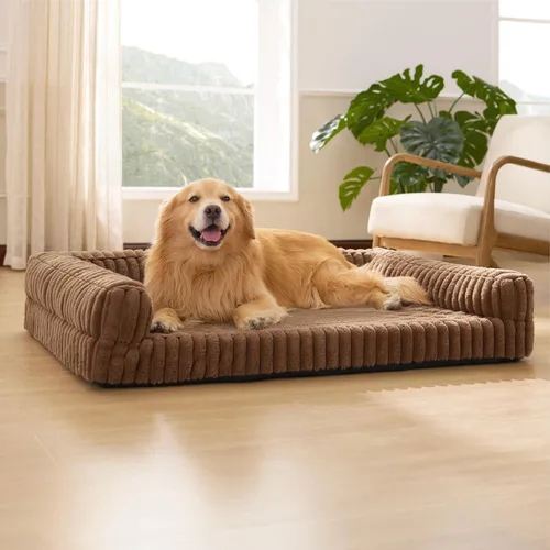 Vista 15 de Bedsure - Cama ortopédica para perros pequeños, cama impermeable de espuma viscoelástica con lados, sofá de espuma de nido de abeja para perros