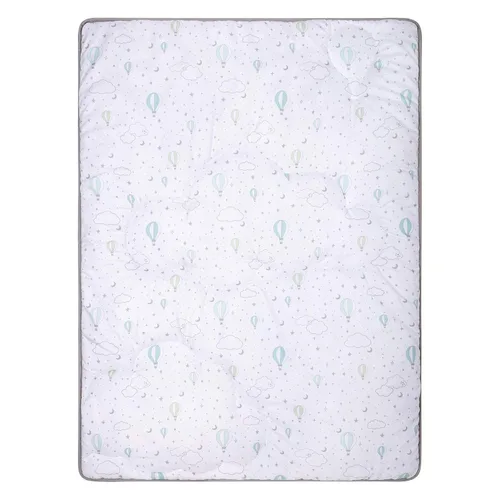 Vista 4 de Sammy & Lou Starry Dreams - Juego de ropa de cama para cuna de bebé de 4 piezas, incluye edredón, sábanas bajeras para cuna neutrales, falda de cuna