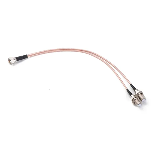 Vista 2 de Divisor de cable coaxial tipo F - F macho a F doble hembra, 75 Ohm para TV, receptor de satélite (5.9 in/6 pulgadas)
