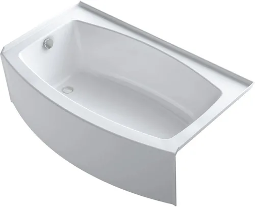 KOHLER tina de alcoba curvada con plataforma integral, expansión de 60 x 30 pulgadas a 36 pulgadas, K-1118-LA-0