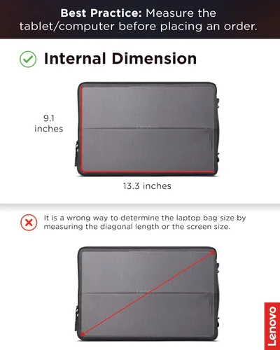 Vista 9 de Lenovo Urban Funda para Laptop de 13 Pulgadas para Laptop/Portátil/Tablet Compatible con MacBook Air/Pro Resistente al Agua - Gris Carbón