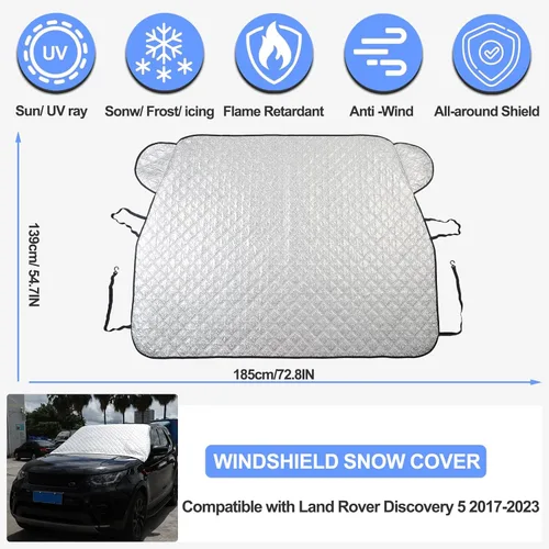 Vista 2 de Cubierta de nieve para parabrisas para Land Rover Discovery 5 2017-2025, cubierta de nieve para automóvil, parasol para parabrisas delantero