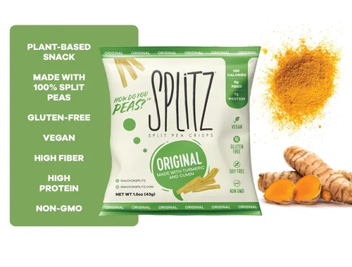 Vista 7 de SPLITZ Split Pea Crisps Paquete variado (1.5 onzas), 15 unidades a base de plantas, orgánico, sin OMG, vegano, sin gluten, superalimentos, aperitivo