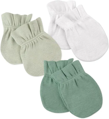 Vista 6 de HonestBaby Baby - Paquete de 100% gorras de algodón orgánico multipack y guantes sin rasguños