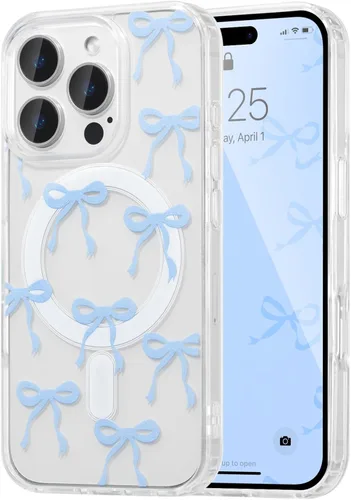 Vista 36 de UEEBAI - Funda magnética para iPhone 11, diseño de lazo, compatible con MagSafe, funda transparente delgada inalámbrica, antiamarilleo, a prueba