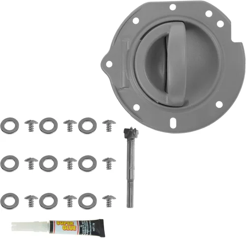 Vista 123 de TRQ Manija de puerta interior delantera izquierda cromada y negra para el lado del conductor compatible con Ford F-150 2012-2014