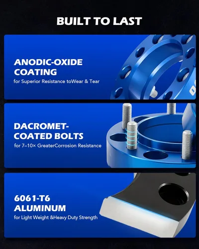 Vista 5 de Orion Motor Tech 6x5.5 Espaciadores de rueda 3,2 cm Kit de espaciadores de rueda azul Compatible con FJ Cruiser Tacoma 4Runner Tundra, Espaciadores