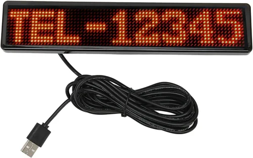 Diydeg Panel LED, control de aplicación Bluetooth, señal LED programable, USB 5 V, 12 x 72 puntos, rojo, estilo tecnológico moderno, para automóvil,