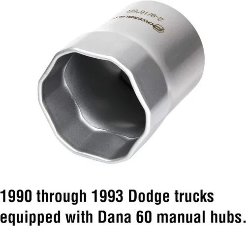 Vista 3 de Powerbuilt 647067 - Tuerca de bloqueo de rodamiento de rueda redondeada de 2-9/16 pulgadas, hexagonal de 6 puntos, bujes manuales Dodge Trucks