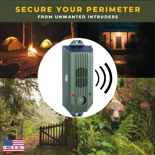 Vista 3 de Alarma perimetral de cable Tactiko Wire Trip 2.0, 129 dB recargable – Alambre de Kevlar de 24.4m, solar/USB, resistente a la intemperie, disuasorio