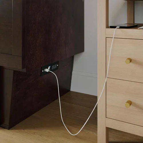 Vista 8 de AFI, Monroe - Cómoda de cama matrimonial Murphy con colchón de 6 pulgadas, cajón de almacenamiento y cargador USB integrado, color espresso