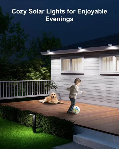 Vista 7 de Paquete de 4 luces solares blancas para canalones, decorativas para exteriores, impermeables, 12 LEDs, lámpara de jardín para iluminación de cerca
