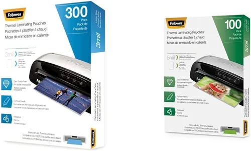 Fellowes Bolsas de laminado térmico tamaño carta + tamaño carta de 5 mil (5247101 + 5743501)