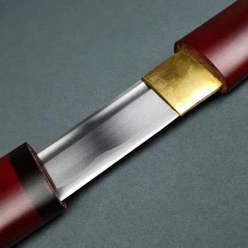 Vista 5 de Bishamon 40" forjado a mano japonés Samurai Espada, Shirasaya estilo, Katana. (Elige tu color)