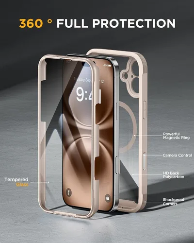 Vista 1365 de Miracase - Funda para iPhone SE de 3ª/2ª generación 2022 2020 de cuerpo completo con protector de pantalla de vidrio integrado, resistente Negro