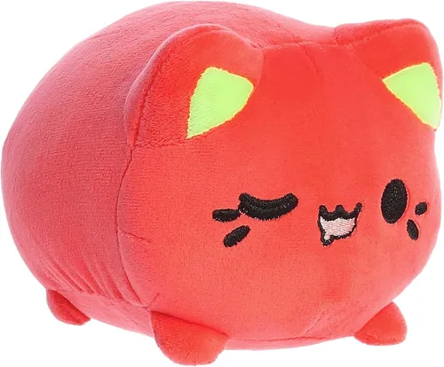 Aurora® Encantador Tasty Peach® Guayaba Meowchi - Animal de peluche - Diseño brillante y colorido - Peluche Showpiece - Naranja 7 pulgadas