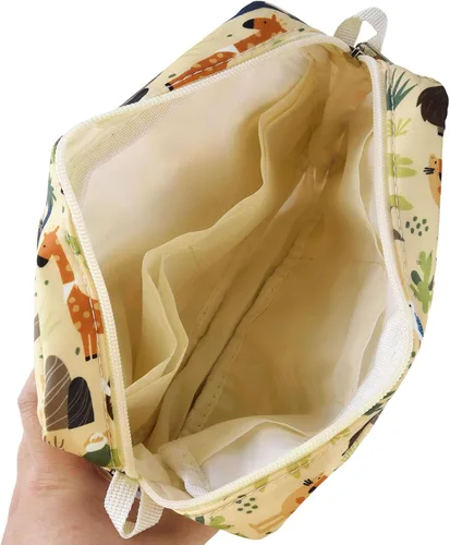 Vista 2 de Organizador de cartera con múltiples bolsillos, bolsa de aseo impermeable con cremallera, bolsa de almacenamiento portátil para lápices