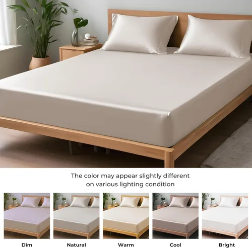 Vista 105 de Linenwalas - Sábana bajera de bambú, con bolsillo profundo, elástico y seguro, ropa de cama suave y refrescante perfecta para el cuidado de la piel