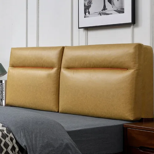 Vista 9 de Cabecero tapizado de cama King, almohada de respaldo de piel sintética, funda extraíble perfecta para cojín lumbar, adecuada para cama sin cabecero