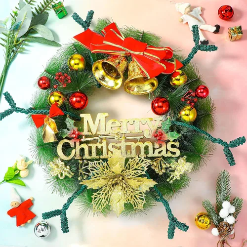 Vista 5 de Shappy 30 lazos de guirnalda de Navidad de 16.1 pulgadas para barandilla, lazos decorativos de Navidad, reutilizables, para guirnalda, decoración