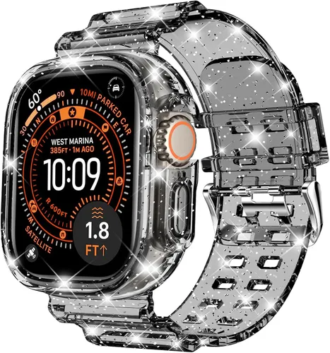 Vista 29 de DABAOZA Compatible con correa transparente para Apple Watch de 1.614 in