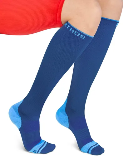 Sparthos Calcetines de compresión (20-30 mmHg) – Calcetines altos hasta la rodilla para deportes, correr, viajes, apoyo médico, embarazo, lactancia