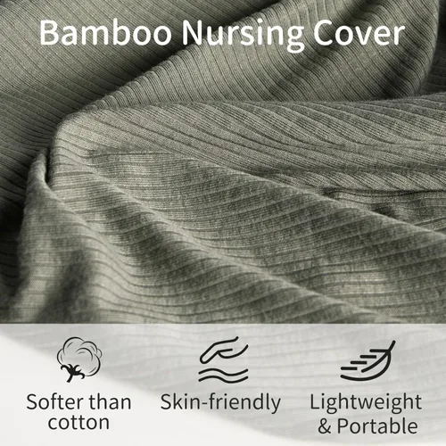 Vista 6 de BubblePanda Funda de lactancia hecha de bambú para lactancia materna, privacidad completa de 360°, suave y transpirable, chal de lactancia lavable a