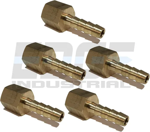 Vista 3 de Manguera de 1/4" ID a 1/4" hembra NPT FNPT recto latón accesorio combustible/aire/agua/aceite/gas/WOG (cantidad 25)
