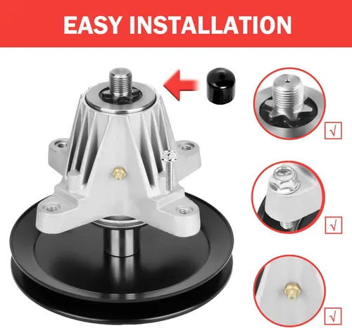 Vista 3 de Kit de reconstrucción de cubierta de cortacésped para MTD Cub Cadet de 46 pulgadas, incluye 2 husillos 918-06977 918-06977A, 2 cuchillas 742-04244