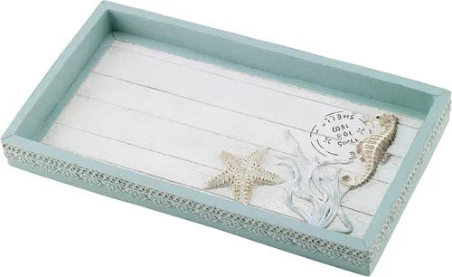 Vista 5 de Avanti Linens - Vaso, organizador de encimera, accesorios de baño elegantes de granja (colección de conchas de granja)