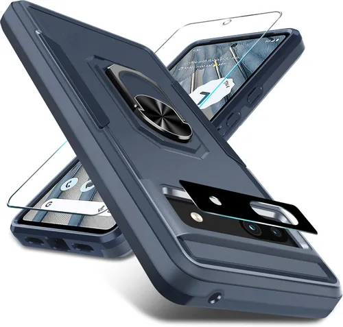 Vista 16 de Janmitta Funda para Google Pixel 7a con protector de pantalla + protector de lente de cámara, resistente a prueba de golpes, funda de teléfono