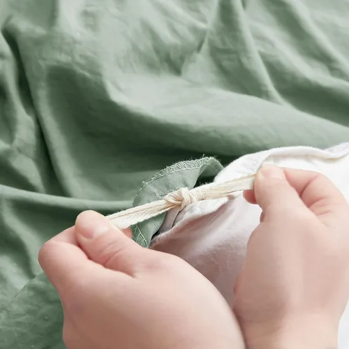 Vista 5 de Nestl Juego de funda de edredón tamaño individual, funda de edredón bohemia tamaño individual, 2 piezas copetudas, funda de edredón verde doble